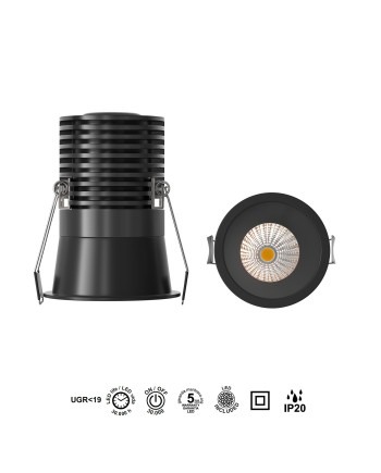 CANE * EMPOTRABLE LED 12W 3000K  NEGRO